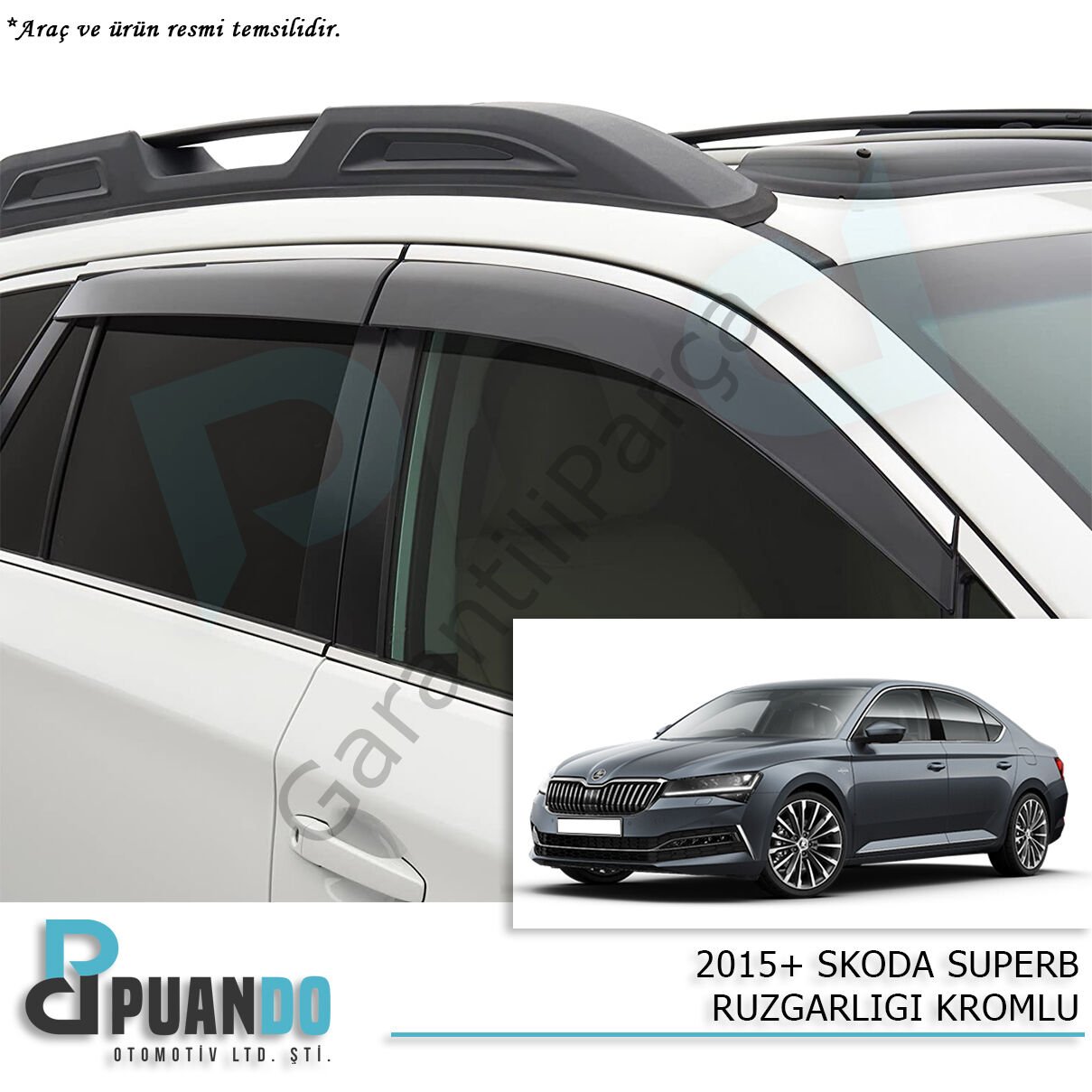 2015+ SKODA SUPERB CAM RUZGARLIGI KROMLU