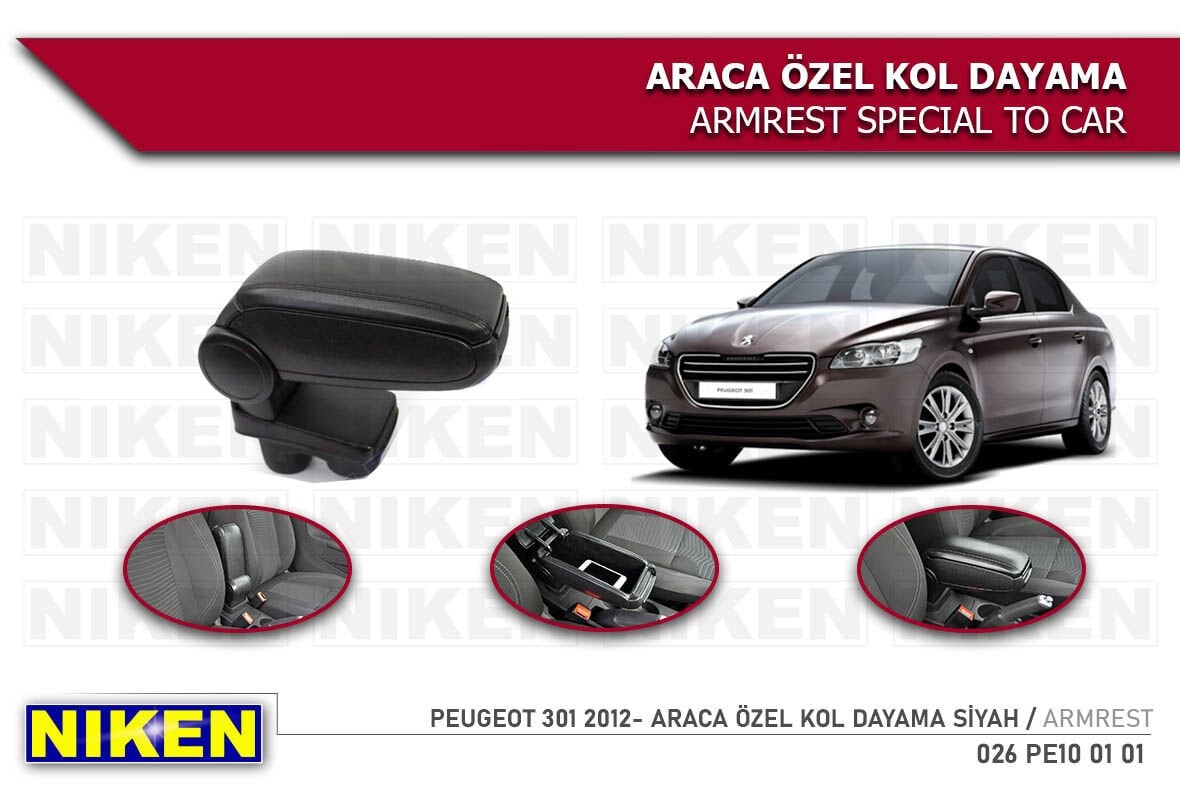 PEUGEOT 308 2014- ARACA ÖZEL KOL DAYAMA SİYAH