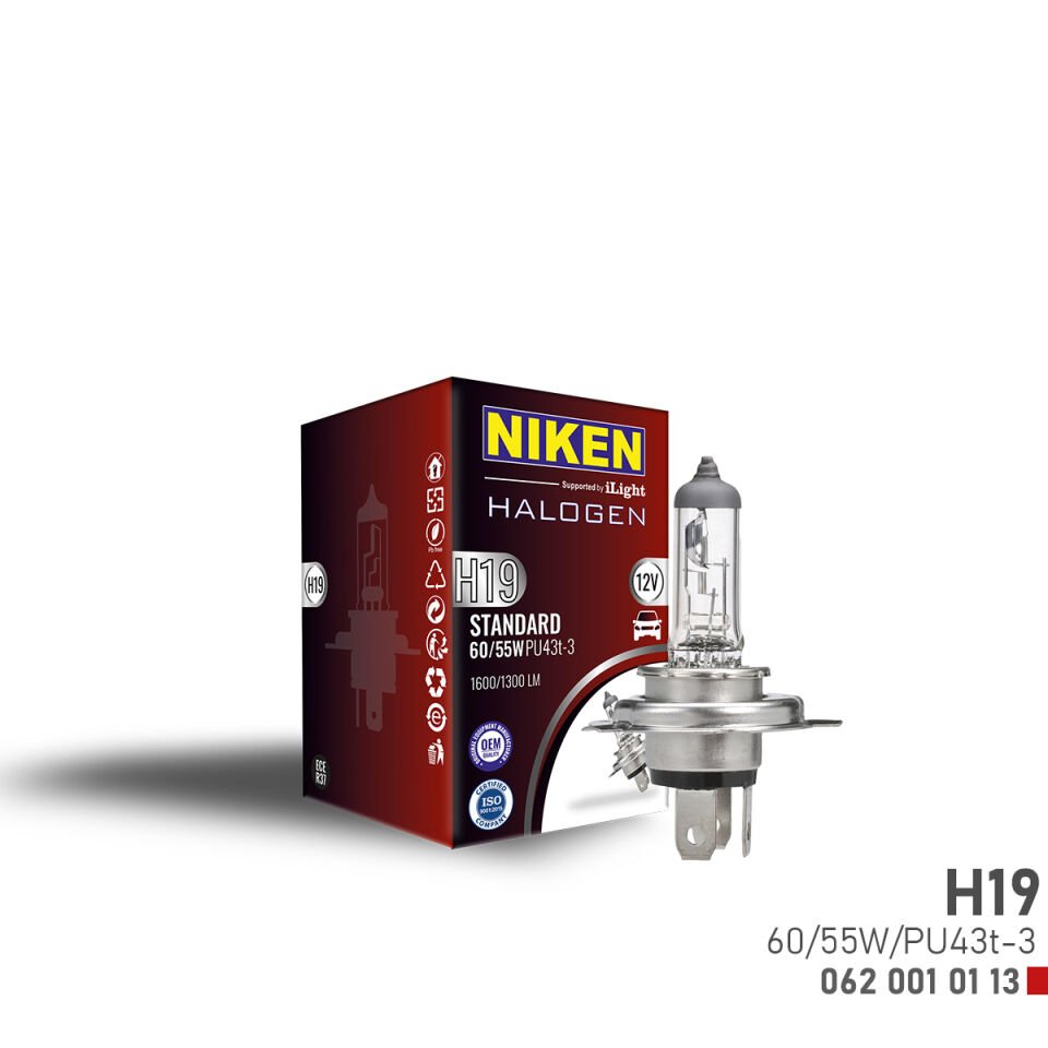 NIKEN H19 60W/55W HALOJEN AMPUL PU43t-3 (12V)