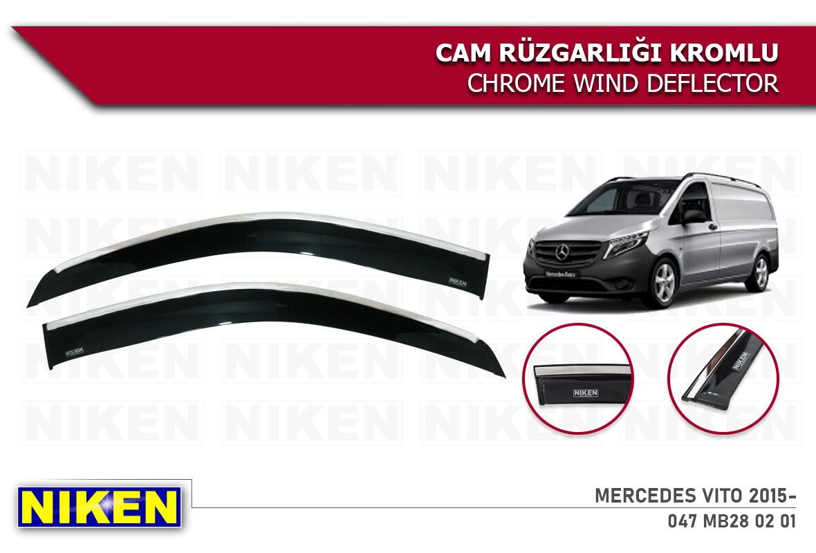 MERCEDES VITO 2015 - KROMLU CAM RÜZGARLIĞI 2Lİ