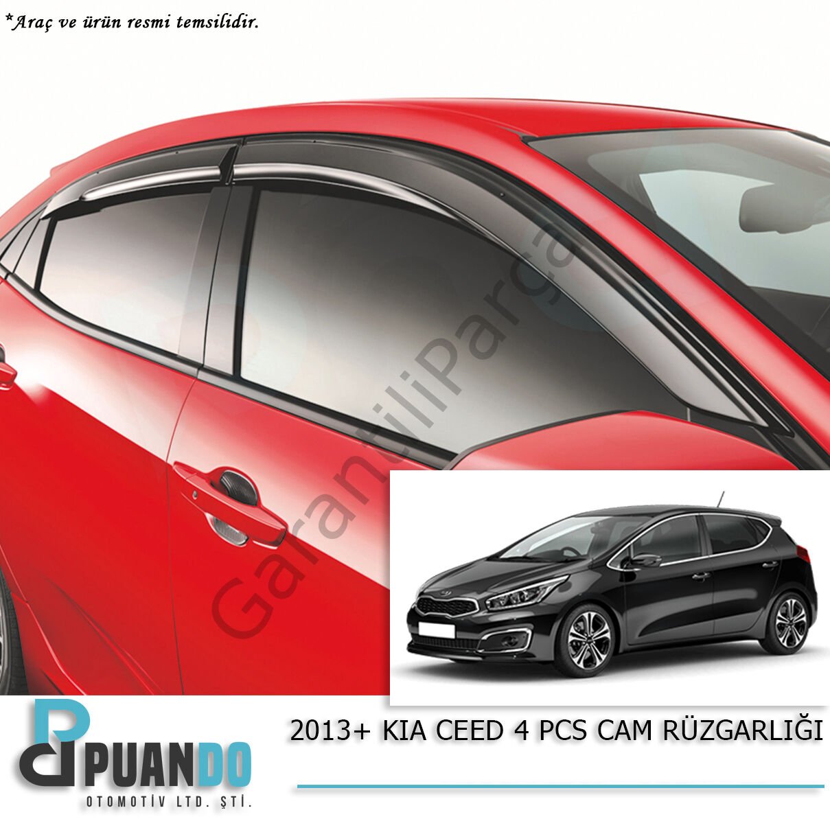 2013+ KIA CEED 4 PCS CAM RUZGARLIGI