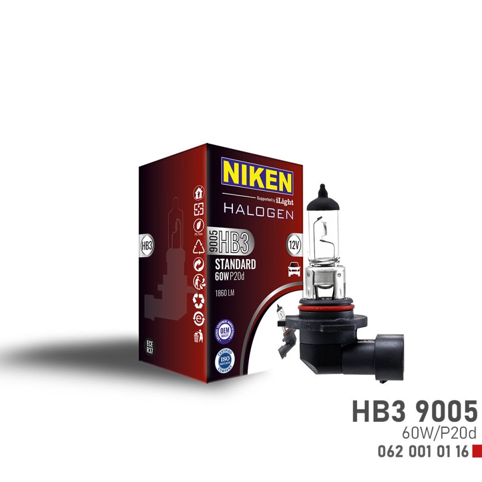 NIKEN 9005 (HB3) 60W HALOJEN AMPUL P20d (12V)