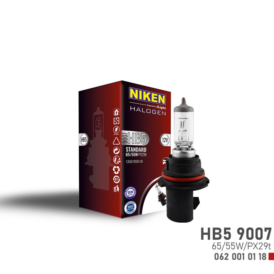 NIKEN 9007 (HB5) 65W/55W HALOJEN AMPUL PX29t (12V)