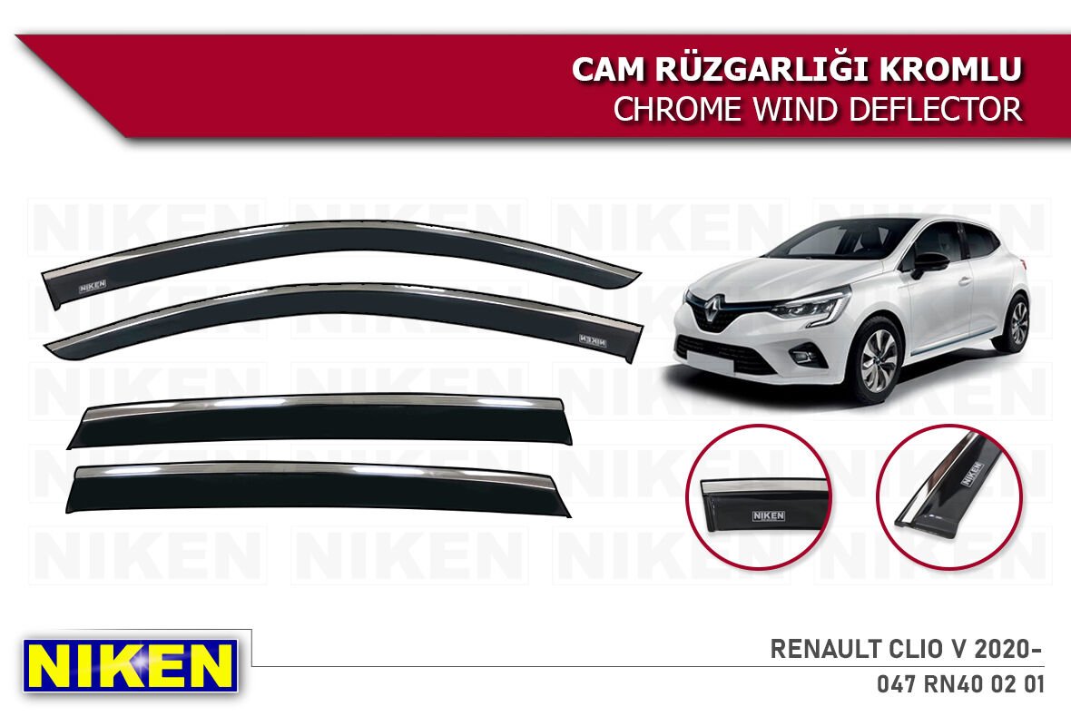 RENAULT CLIO 5 2020- KROMLU CAM RÜZGARLIĞI 4LÜ