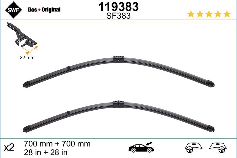 VOLKSWAGEN SHARAN-GALAXY-ALHAMBRA 08- SILECEK SÜPÜRGESI ÖN TAKIM 7M3998002A VALEO