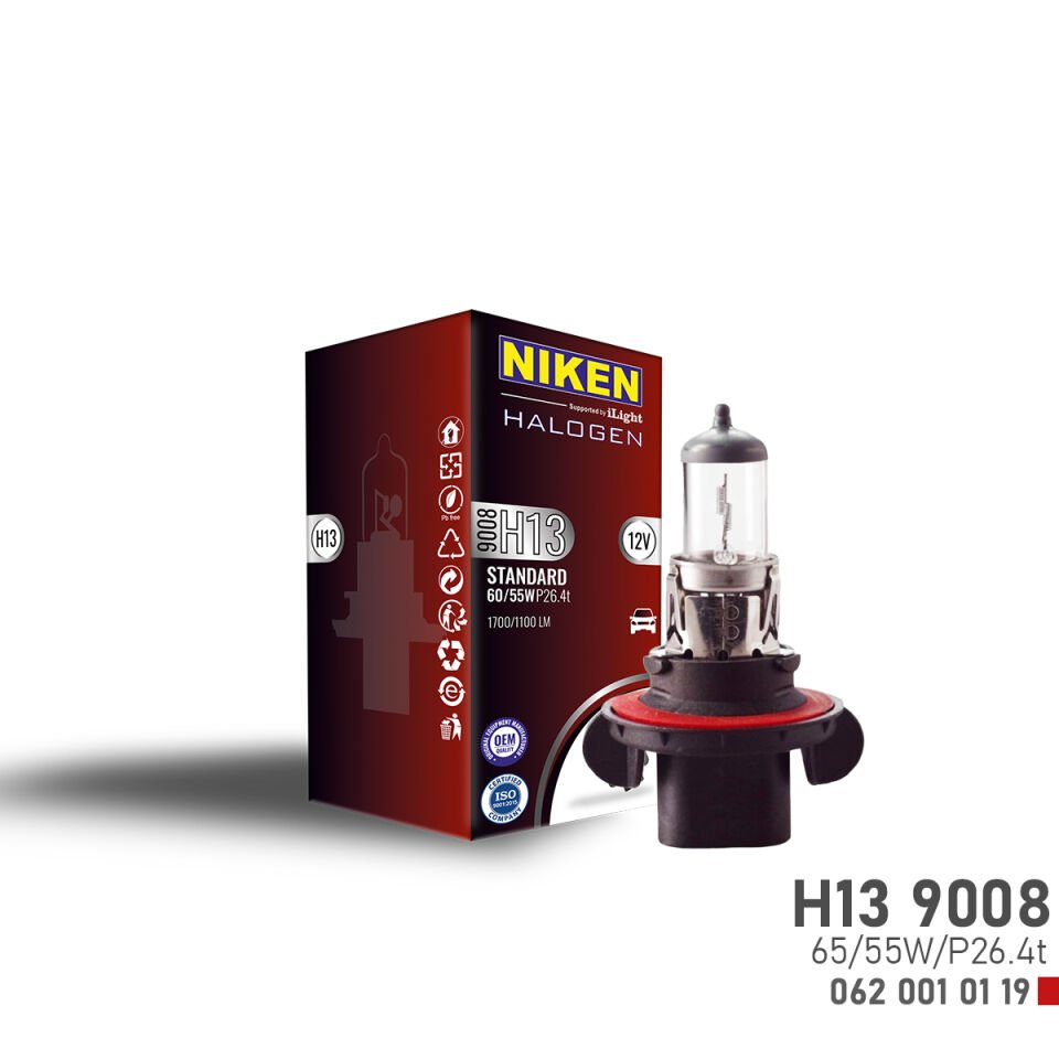 NIKEN 9008 (H13) 60W/55W HALOJEN AMPUL P26.4t (12V