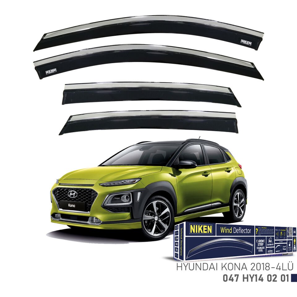HYUNDAI KONA 2018-2023 KROMLU CAM RÜZGARLIĞI 4LÜ