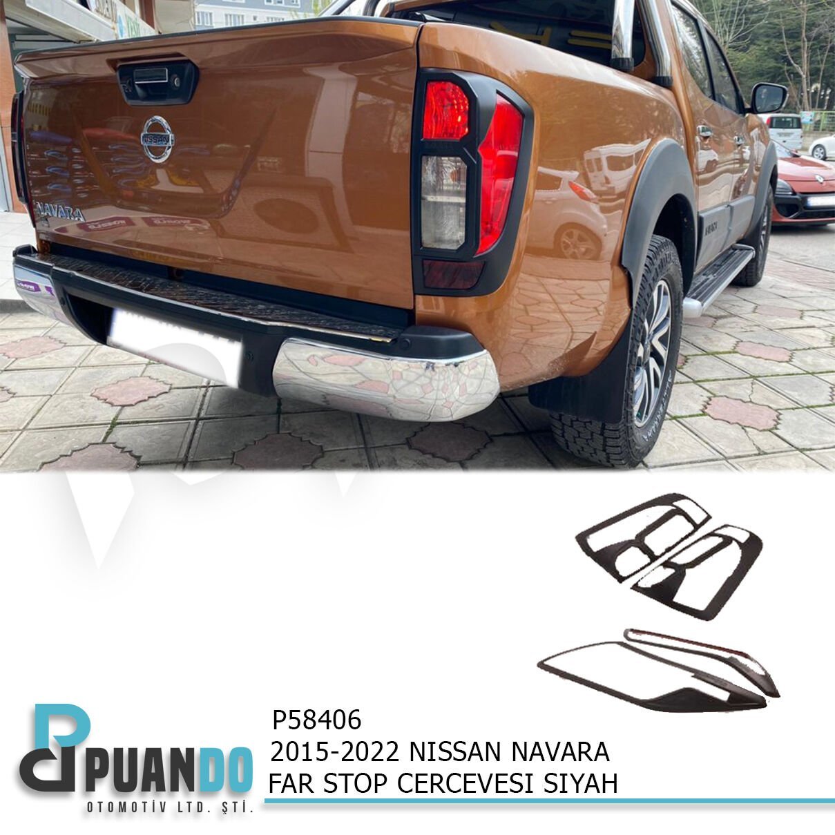 2015-2022 NISSAN NAVARA FAR STOP CERCEVESI SIYAH