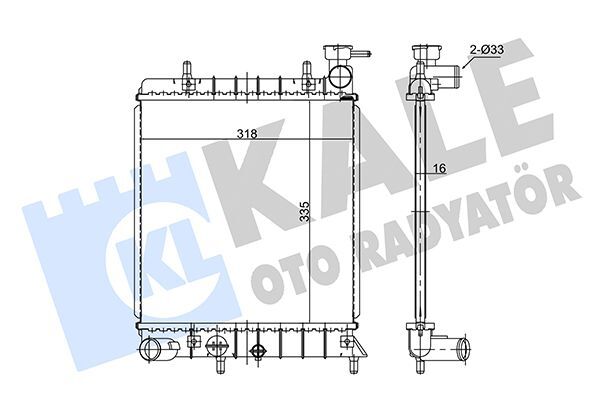 HYUNDAI ACCENT MIL/ACCENT ADM 2000-2005 SU RADYATÖRÜ 2531025050 KALE
