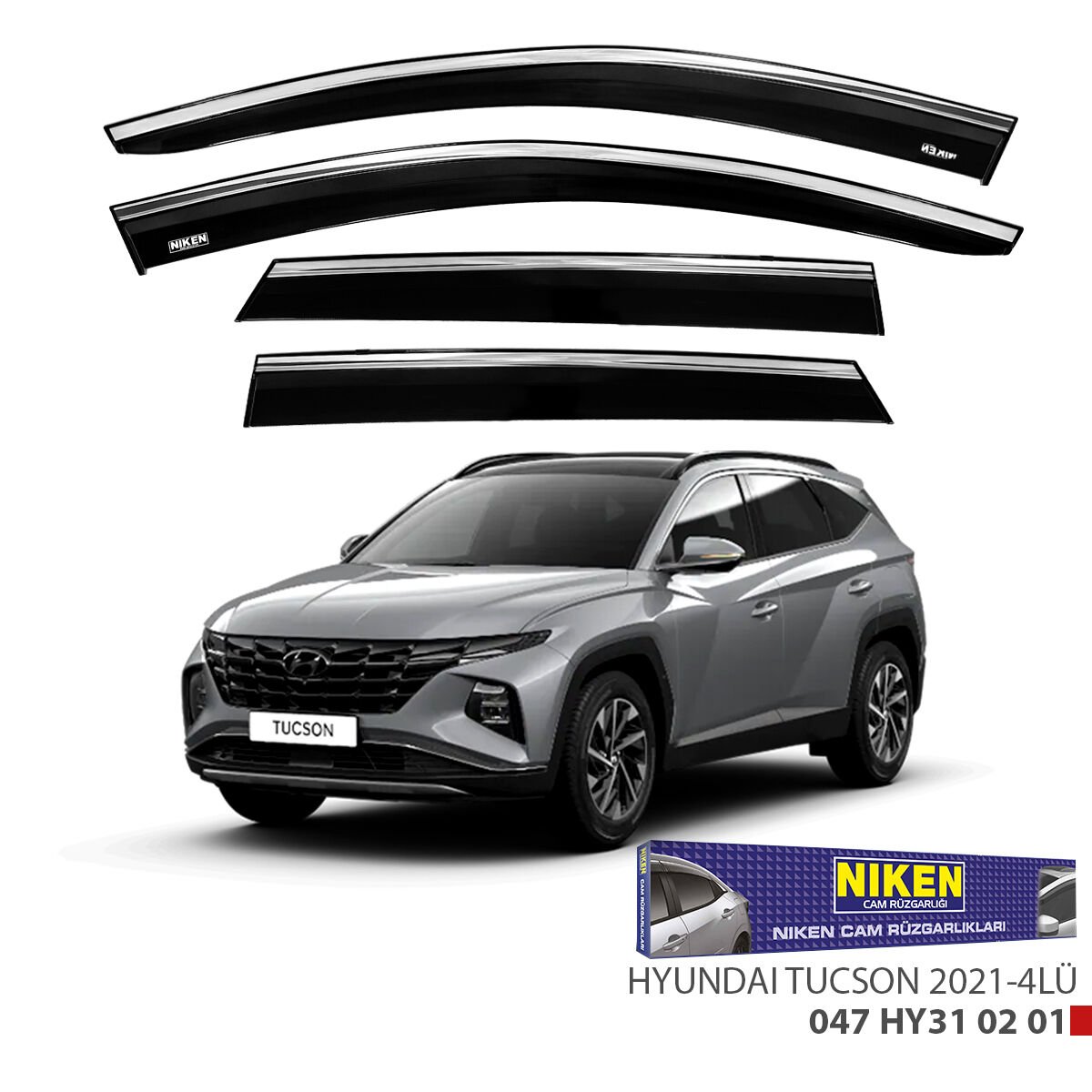 HYUNDAI TUCSON 2021- KROMLU CAM RÜZGARLIĞI 4LÜ