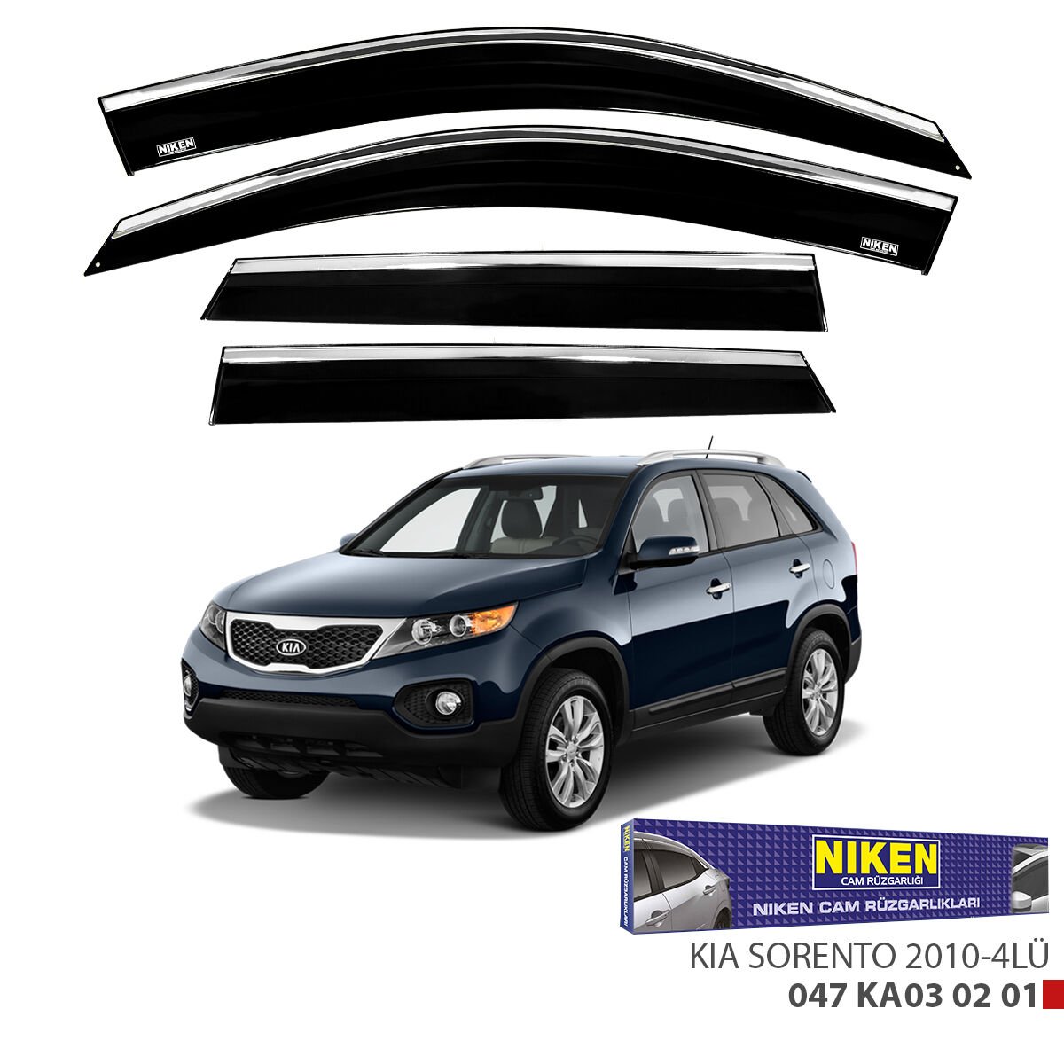 KIA SORENTO 2010- 2015 KROMLU CAM RÜZGARLIĞI 4LÜ