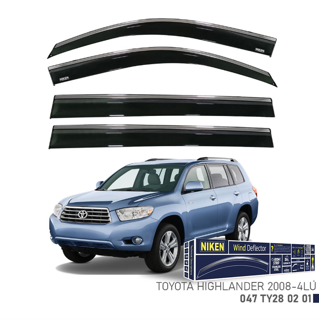 TOYOTA HIGHLANDER 2008- KROMLU CAM RÜZGARLIĞI 4LÜ
