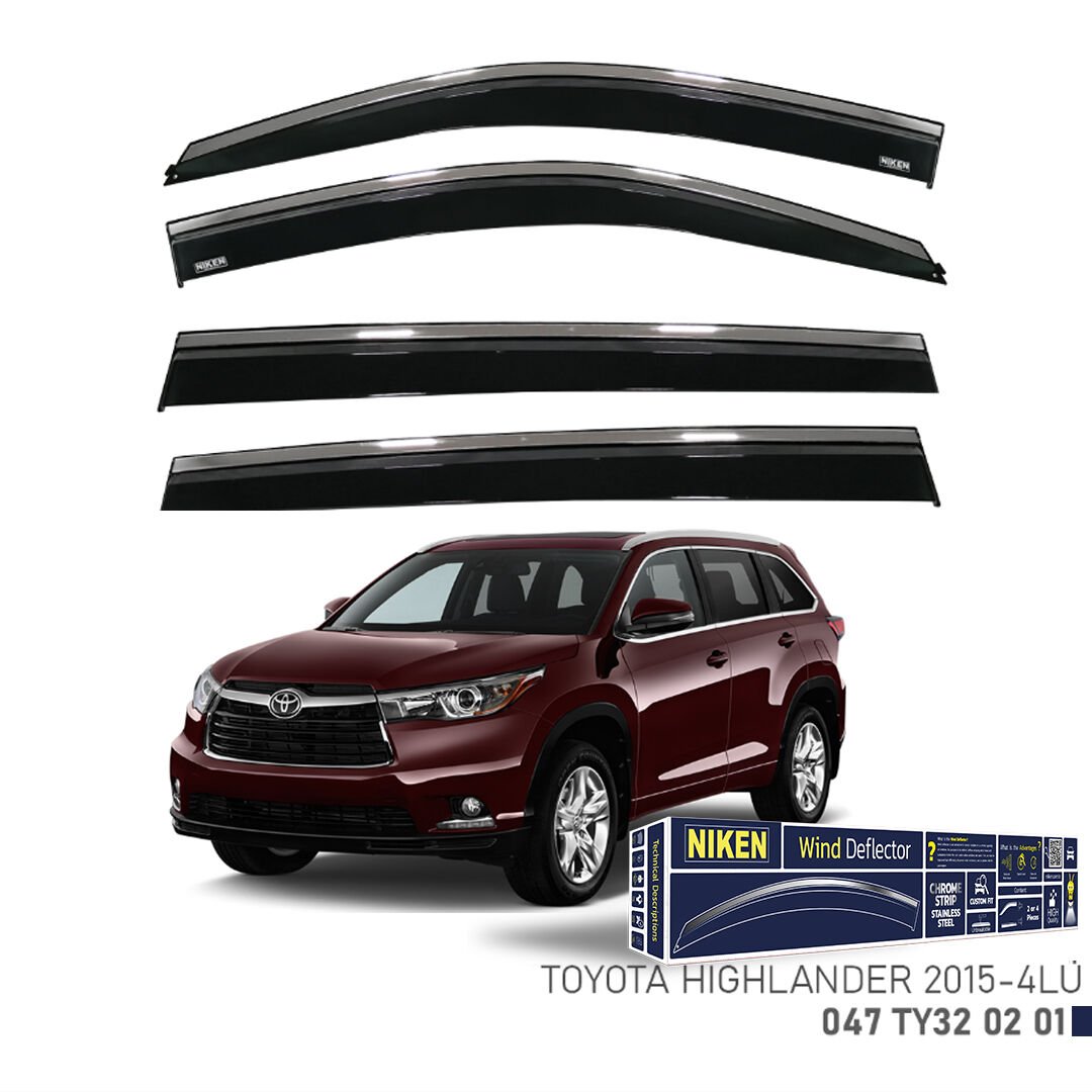 TOYOTA HIGHLANDER 2015- KROMLU CAM RÜZGARLIĞI 4LÜ