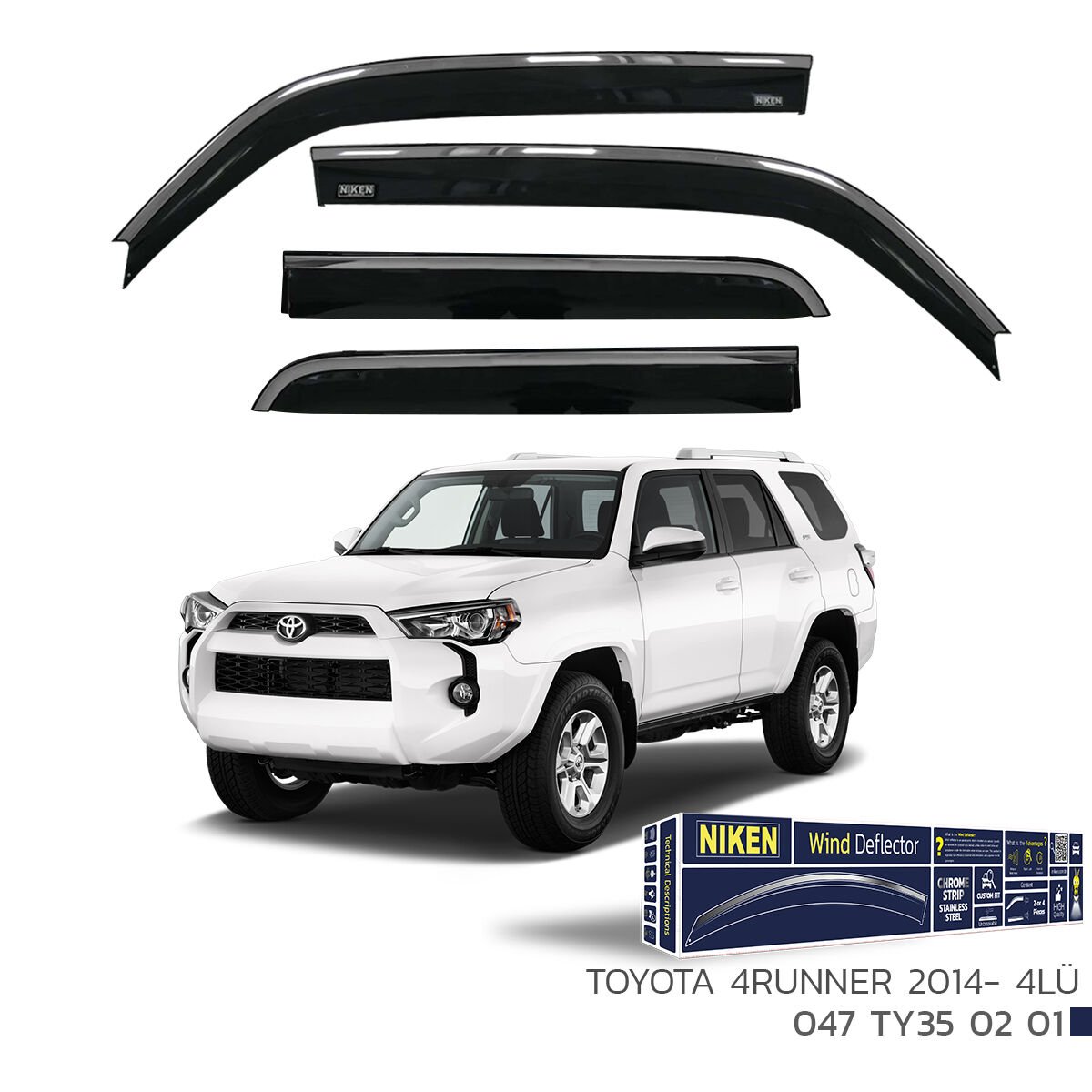 TOYOTA 4RUNNER 2014- KROMLU CAM RÜZGARLIĞI 4LÜ
