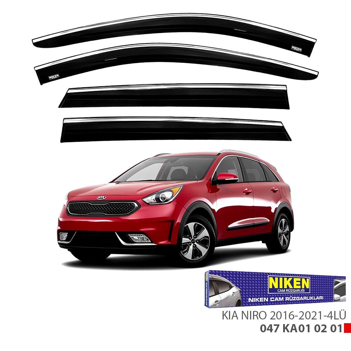 KIA NIRO 2016-2021 KROMLU CAM RÜZGARLIĞI 4LÜ