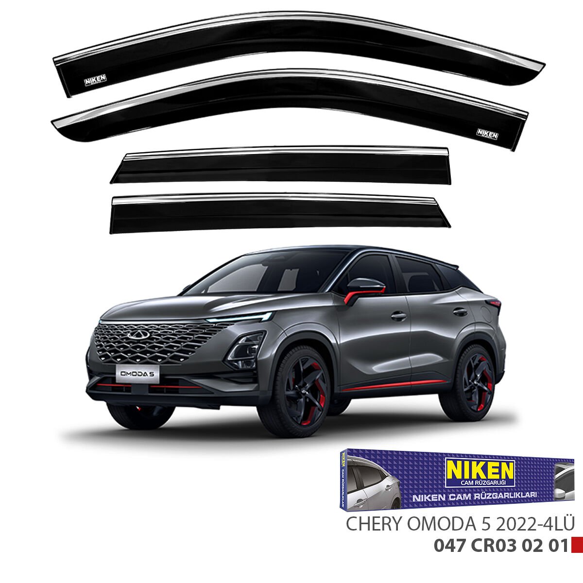 CHERY OMODA 5 2020- KROMLU CAM RÜZGARLIĞI 4LÜ