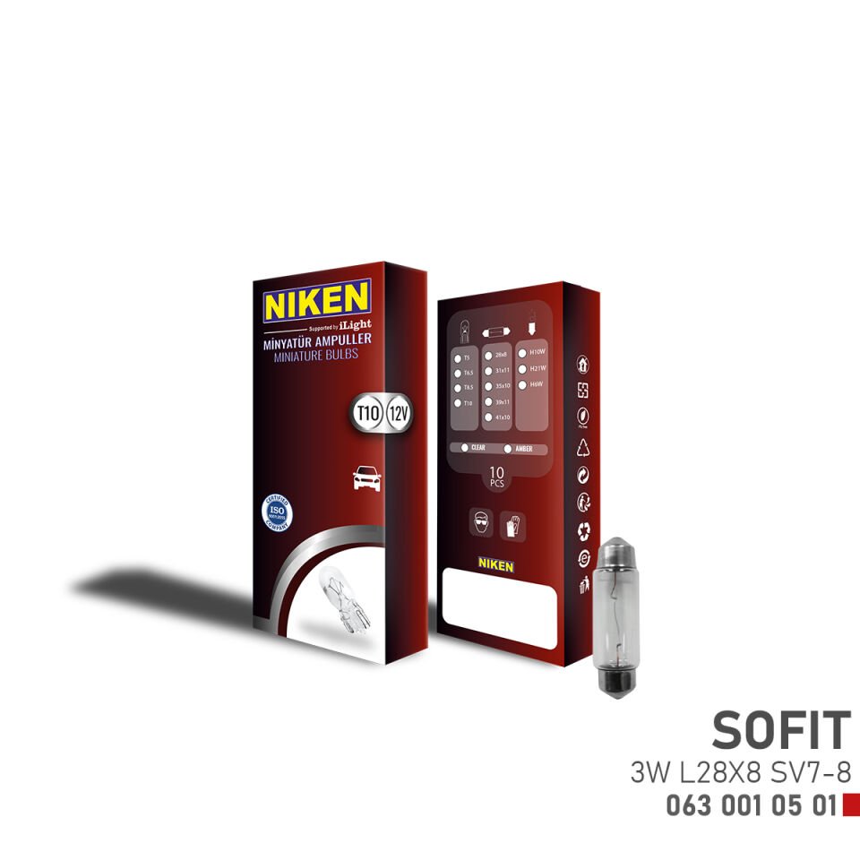 NIKEN SOFIT AMPUL 3W L28X8 SV7-8 (12V)