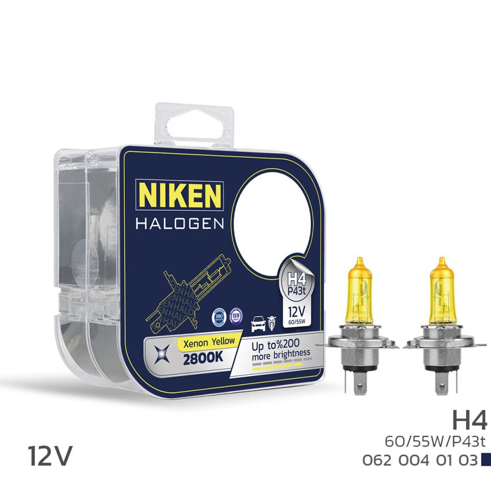NIKEN 12V H4 60/55W SARI IŞIK AMPUL 2800 KELVIN