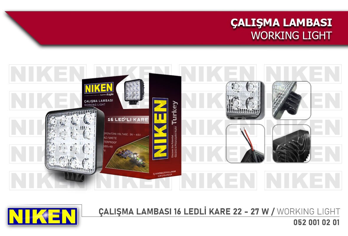 ÇALIŞMA LAMBASI PRO 16 LED KARE