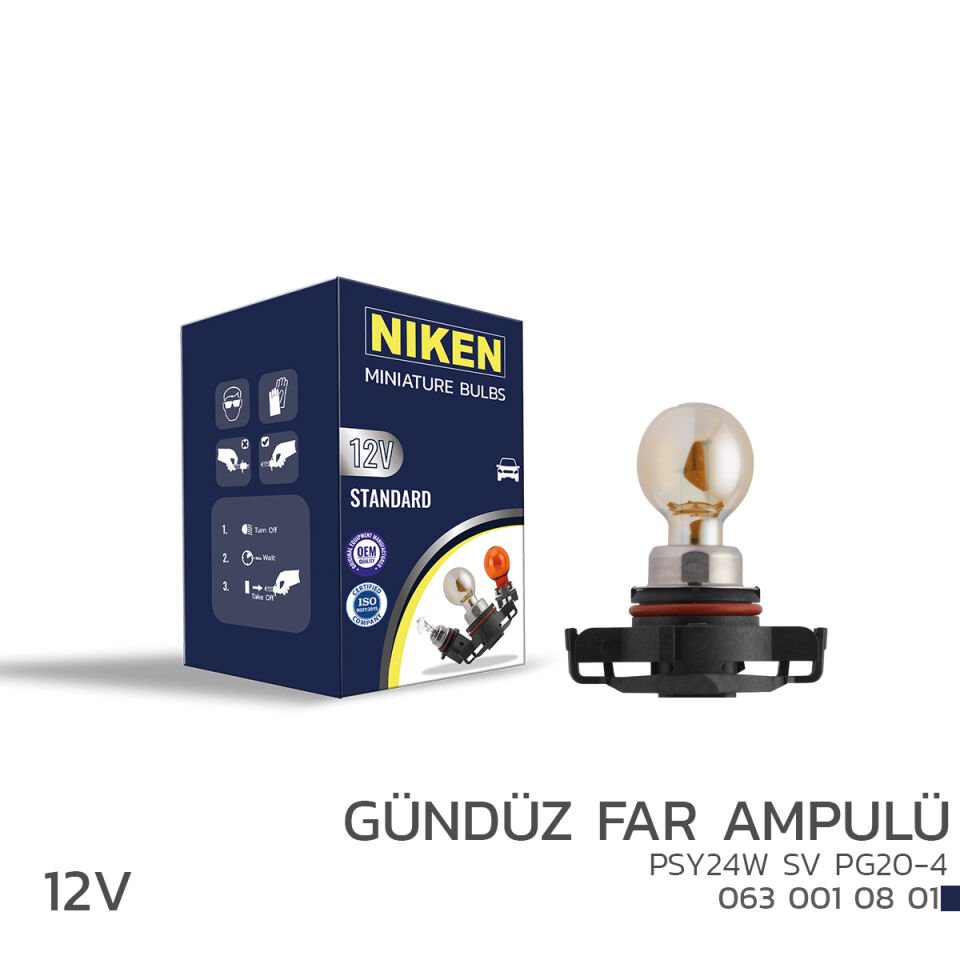 NIKEN 12V PSY24W GÜNDÜZ FAR AMPULÜ (PG20-4) 10L