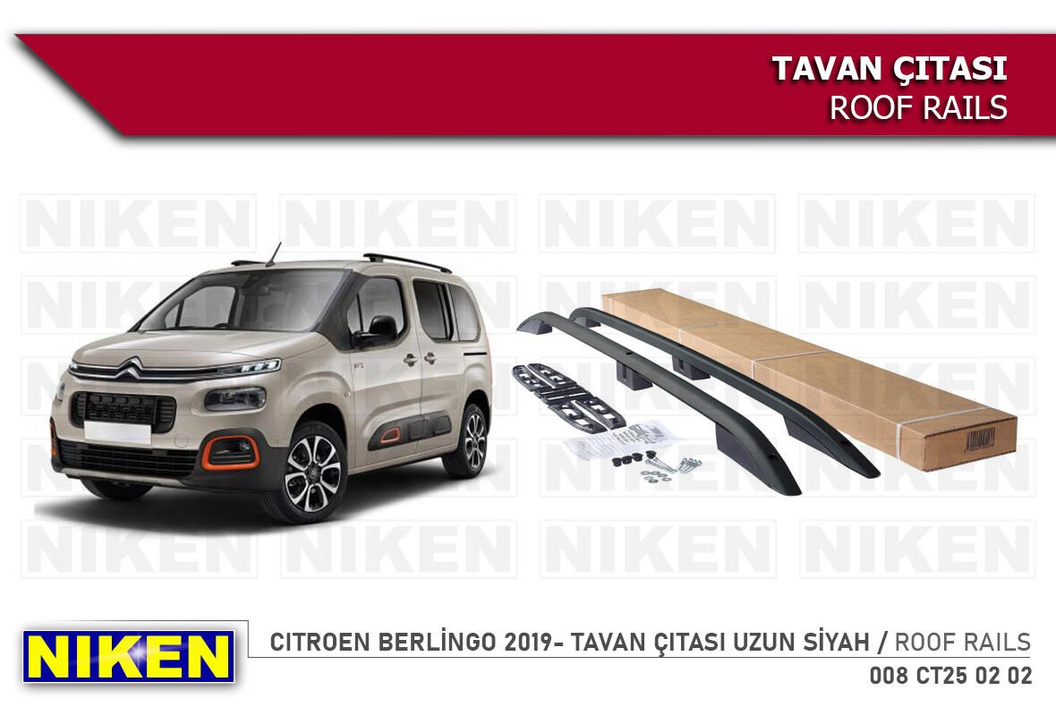 CITROEN BERLİNGO 2019- TAVAN ÇITASI UZUN SİYAH