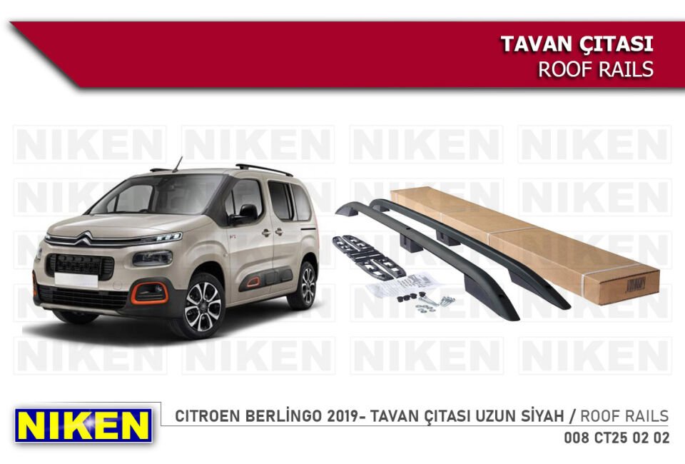 CITROEN BERLİNGO 2019- TAVAN ÇITASI UZUN SİYAH