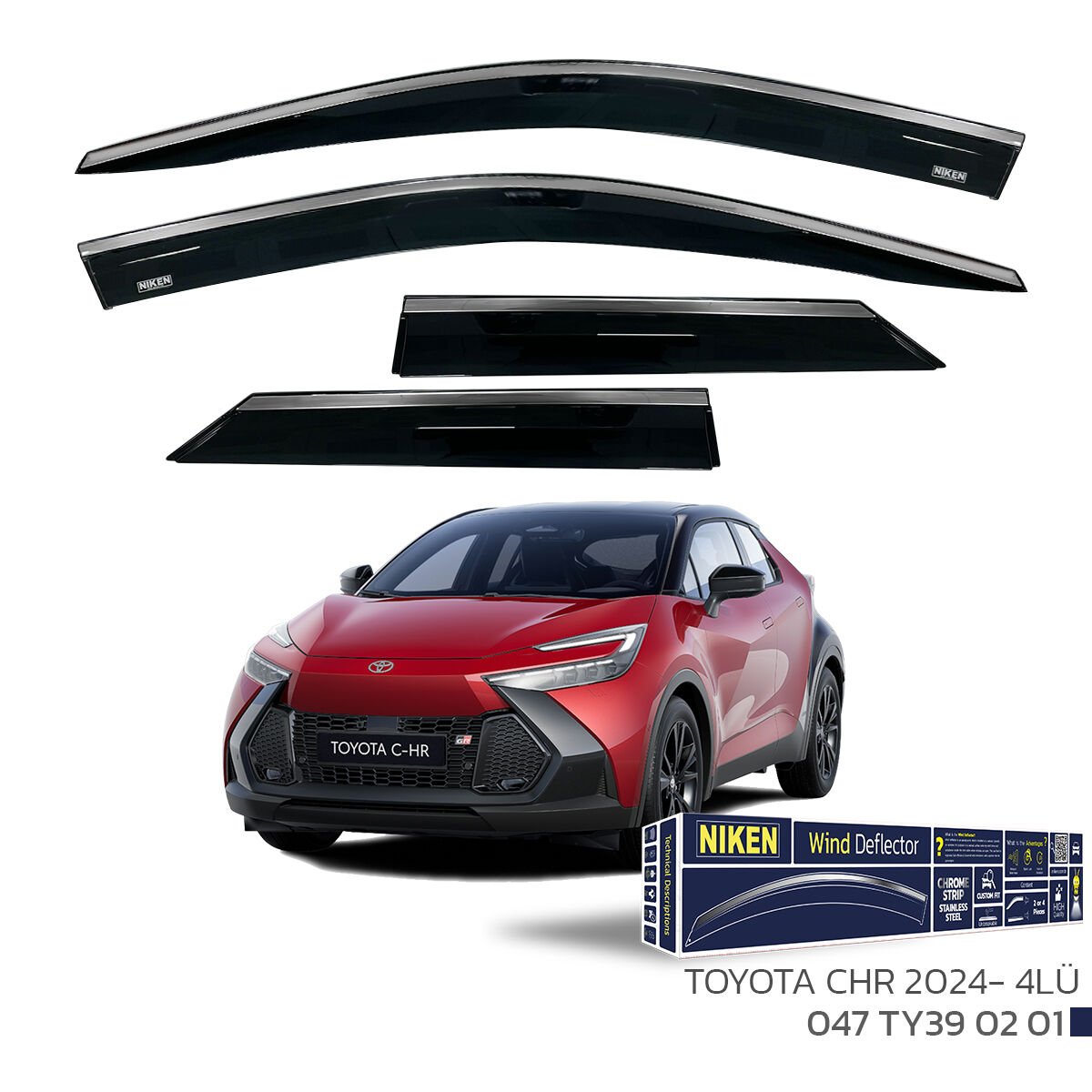 TOYOTA CHR 2024- KROMLU CAM RÜZGARLIĞI 4LÜ