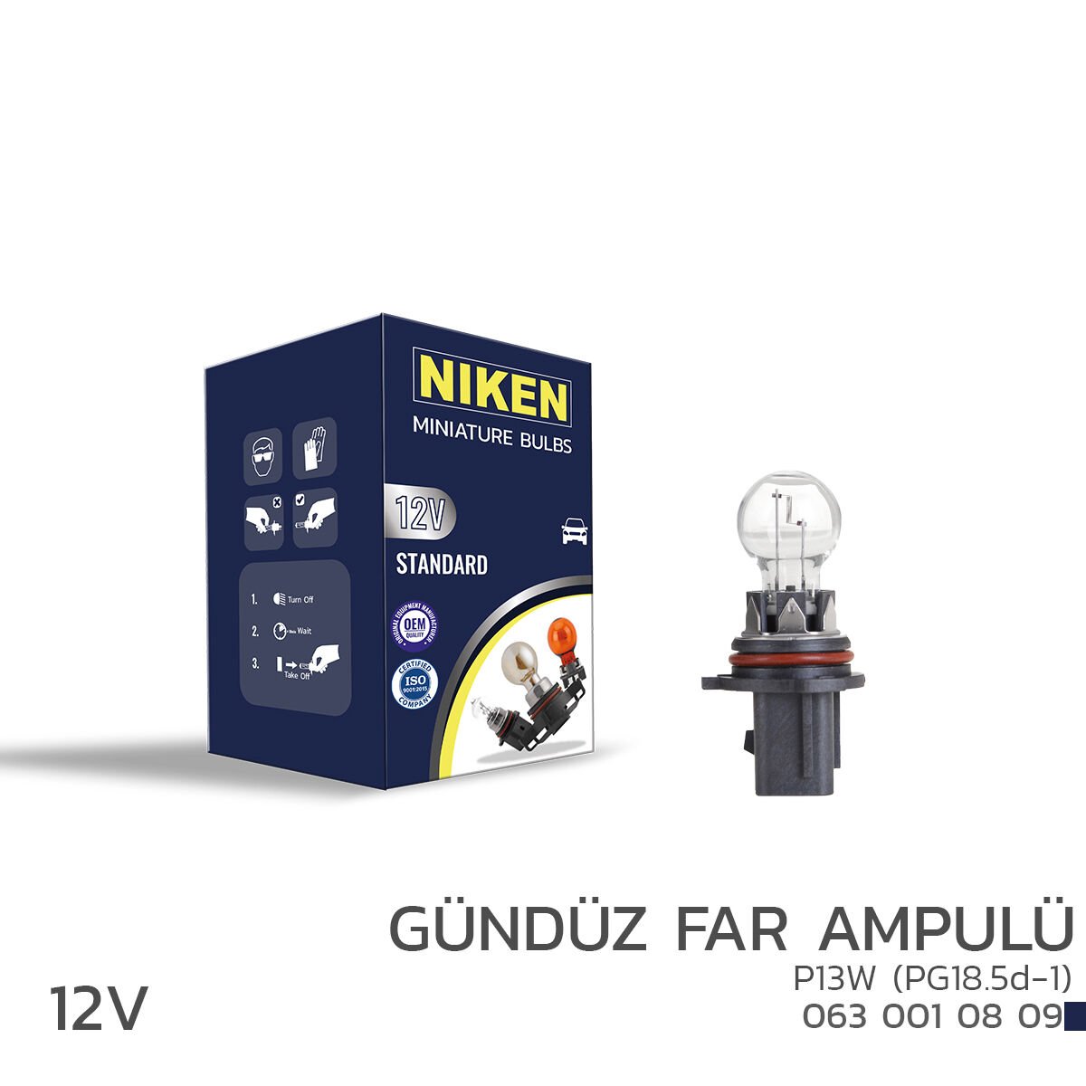 NIKEN 12V HPC19W AYNA SİNYAL AMPULÜ (PU20d-3) 10LU