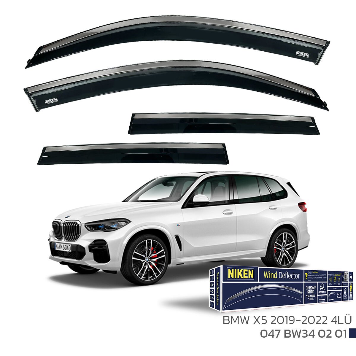 BMW X5 2019 SONRASI KROMLU CAM RÜZGARLIĞI 4LÜ