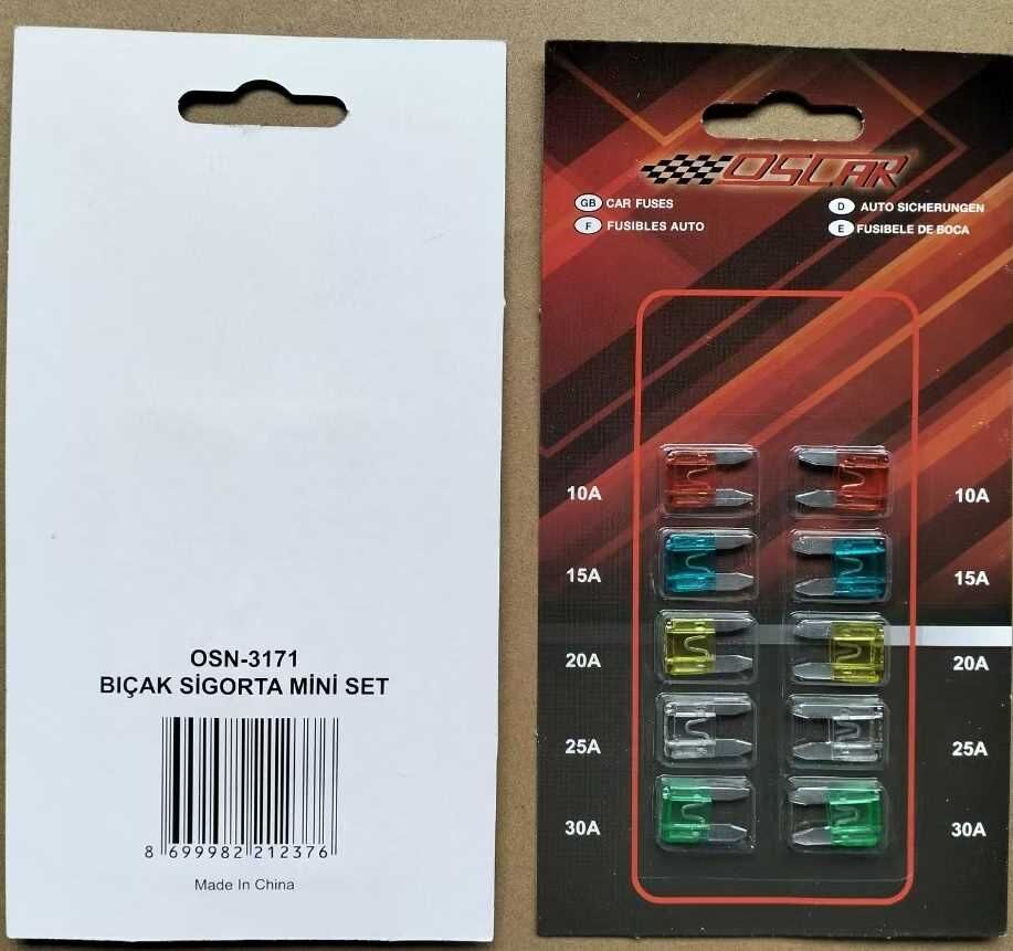 MINI BIÇAK SİGORTA KARIŞIK 10LU SET