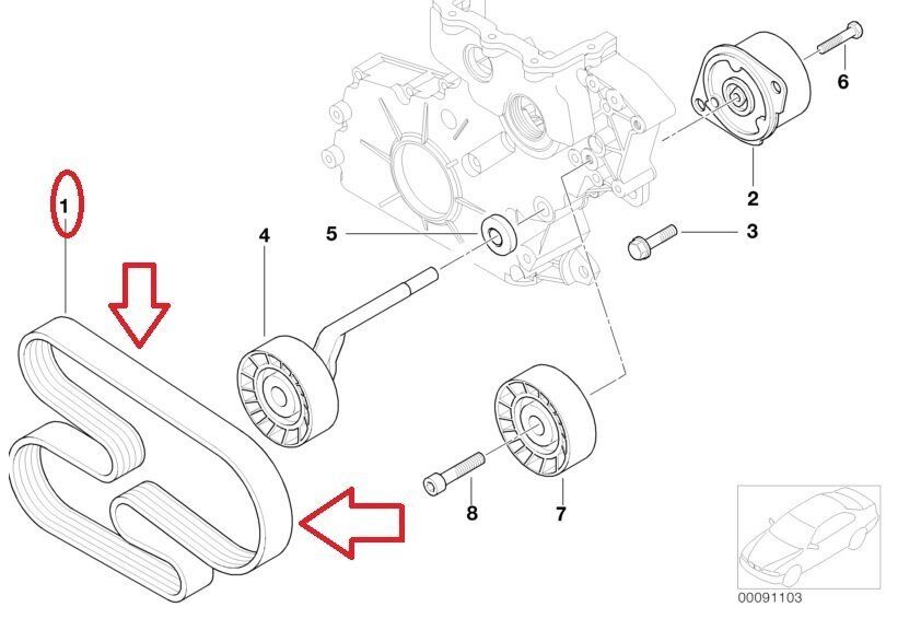 BMW E81-E82-E87-E88-E90-E91-E92-E93-E60 LCI-E61 LCI-X1 E84-X3 E83 LCI 06-13 V KAYISI 11288574958 DAYCO