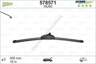 VALEO 578571 | Silecek Süpürgesi Muz Tipİ 400mm Hu40 (Hydroconnect Upgrade Klasık Tipten Muz Tipine)