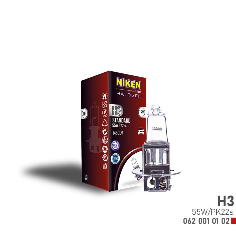 NIKEN H3 55W HALOJEN AMPUL PK22s (12V)
