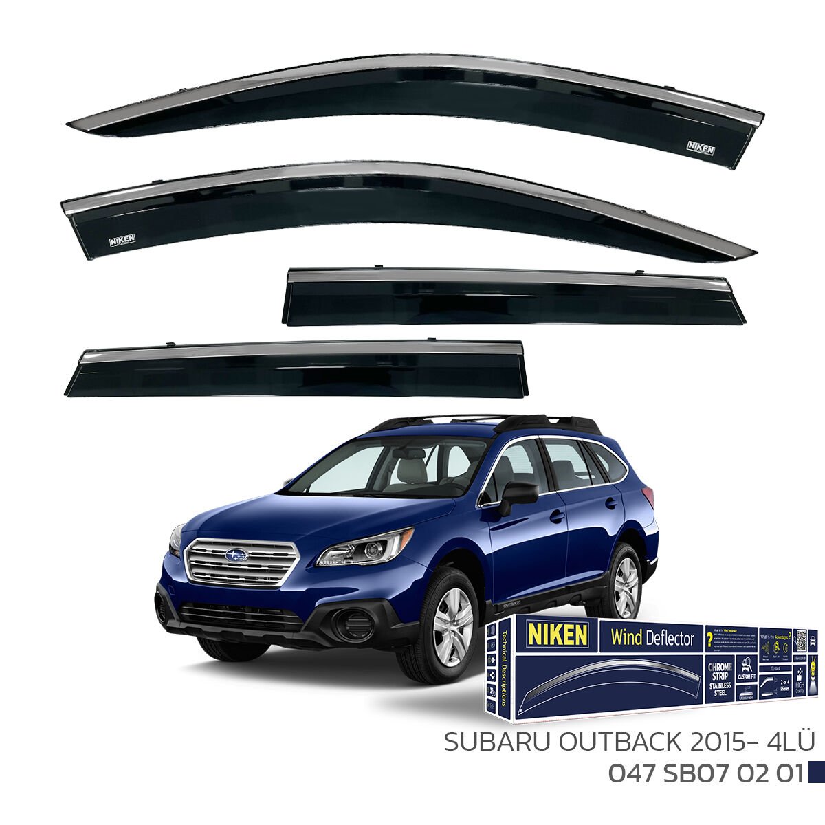 SUBARU OUTBACK 2015 SONRASI KROMLU CAM RÜZGARLIĞI 4LÜ