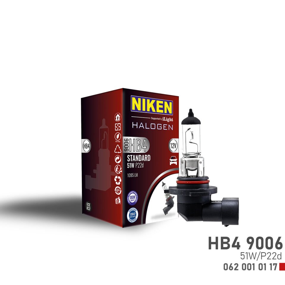 NIKEN 9006 (HB4) 51W HALOJEN AMPUL P22d (12V)