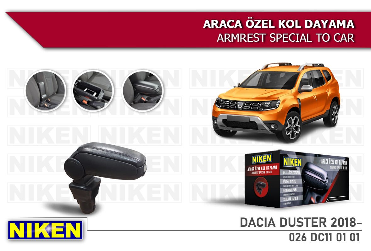 DACIA DUSTER 2018- ARACA ÖZEL KOL DAYAMA SİYAH