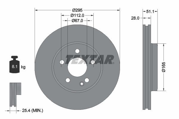 MERCEDES-BENZ W117-246-176-156-242 12-18 FREN DISKI ÖN A2464212412 TEXTAR 2'li Paket