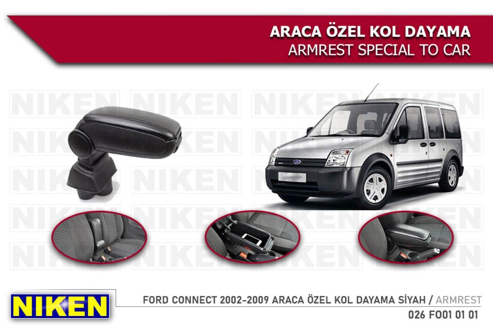 FORD CONNECT 2002-2009 ARACA ÖZEL KOL DAYAMA SİYAH