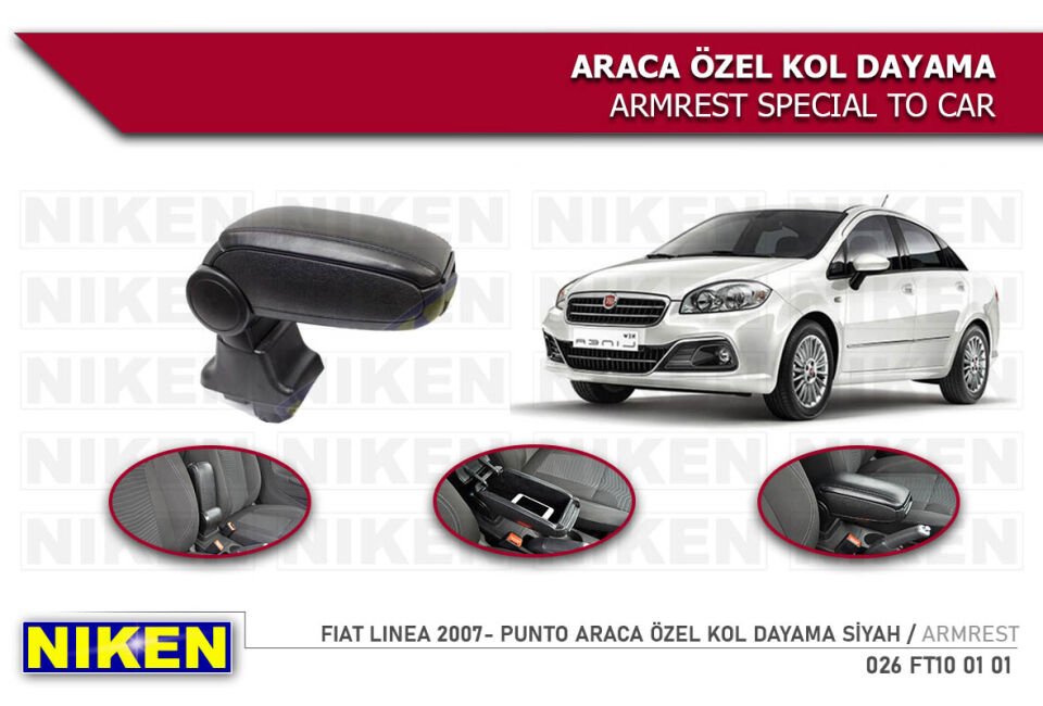 FIAT LINEA 2007- PUNTO ARACA ÖZEL KOL DAYAMA SİYAH
