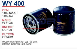 FIAT EGEA/500L/500X/GIULIETTA/BOXER 15- YAG FILTRESI 55242758 MANN