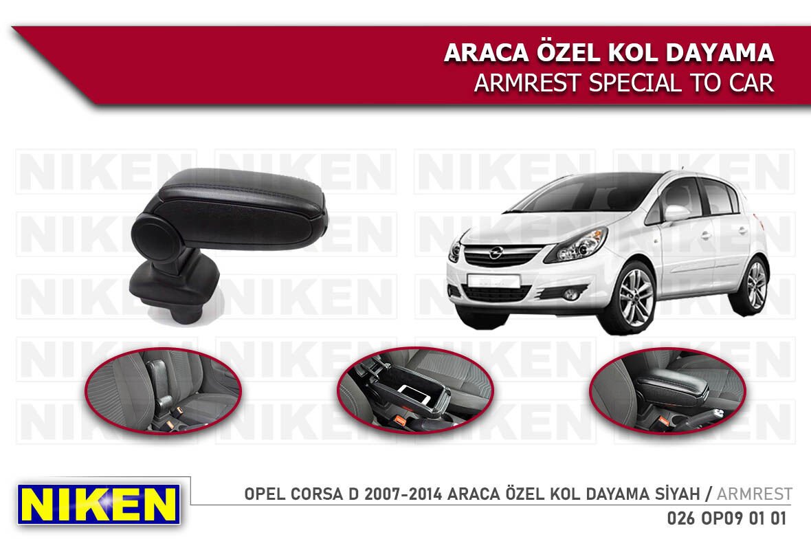 OPEL CORSA D 2007-2014 ARACA ÖZEL KOL DAYAMA SİYAH