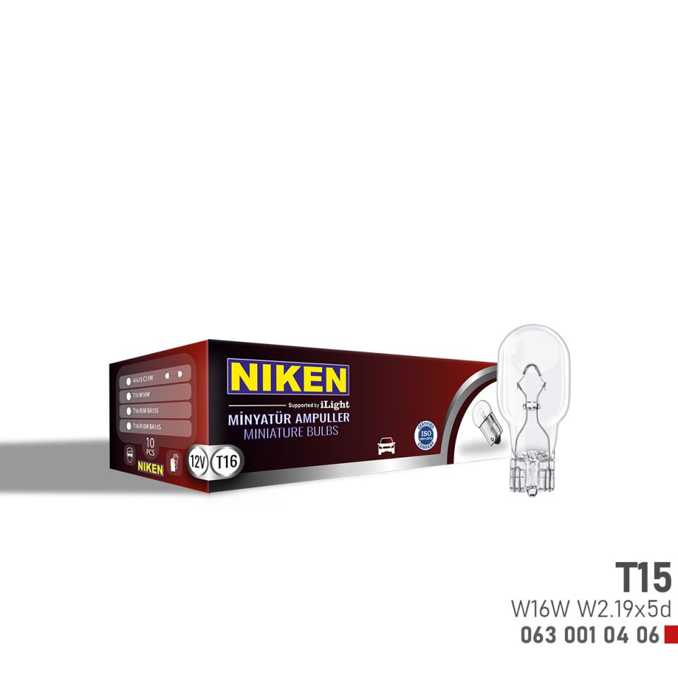 NIKEN T15 MINYATUR AMPUL W16W W2.19x5d (12V)
