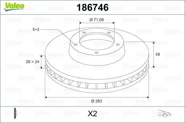 PEUGEOT 407/508 04- FREN DISKI ÖN 4249.L3 / 1618862580 VALEO 2'li Paket