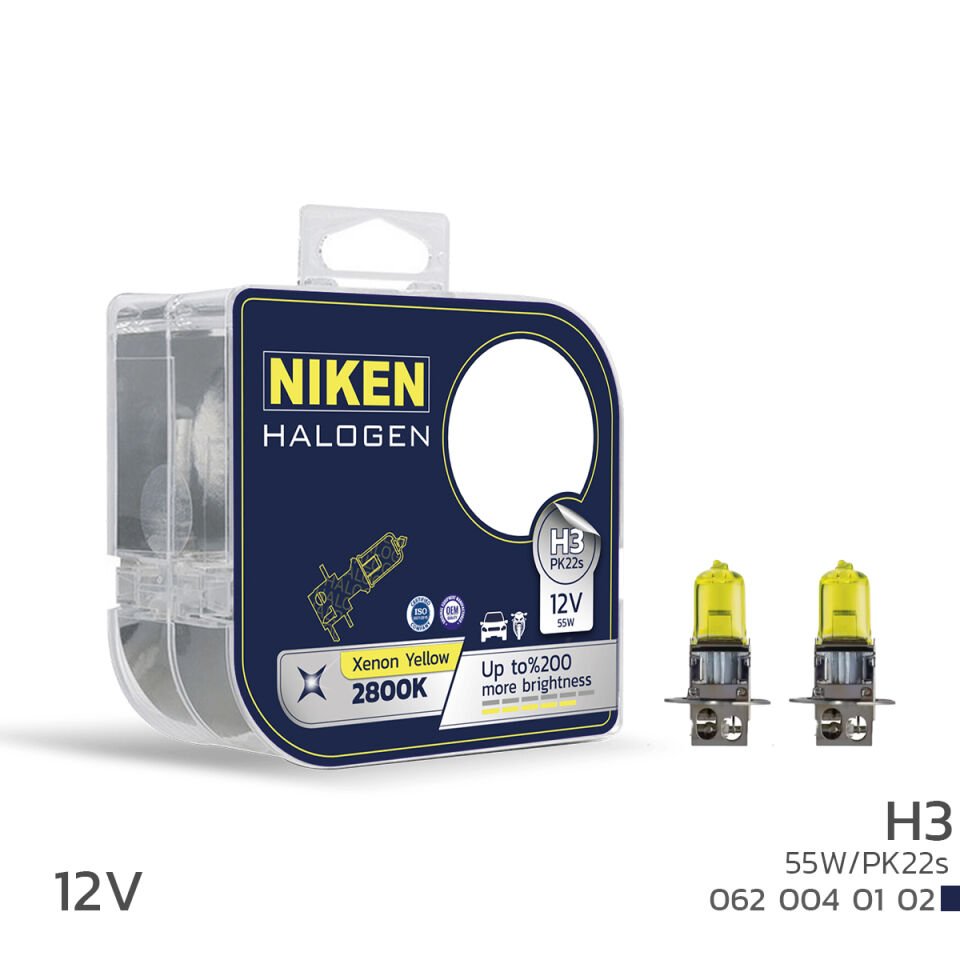 NIKEN 12V H3 55W SARI IŞIK AMPUL 2800 KELVIN