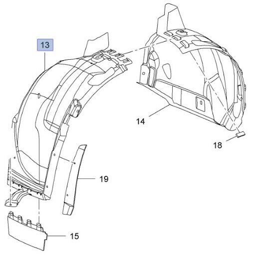 OPEL ASTRA J 13- ÇAMURLUK DAVLUMBAZI ÖN SOL 1106026 OE-OPEL