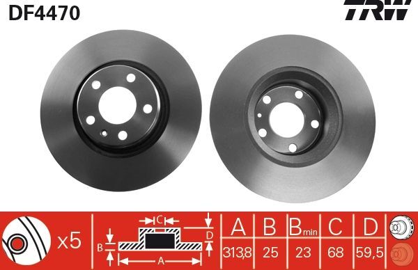 AUDI A6-A8 05-11 FREN DISKI ÖN 4F0615301D TRW 2'li Paket