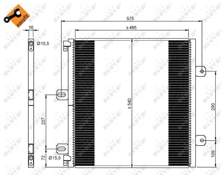 AĞIR VASITA RENAULT TRUCKS MIDLUM 4.1L/6.2L 2000-2006 KLIMA RADYATÖRÜ 5010315259 NRF