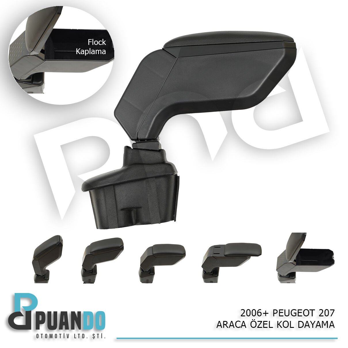 2006+ PEUGEOT 207 ARACA OZEL KOL DAYAMA SIYAH