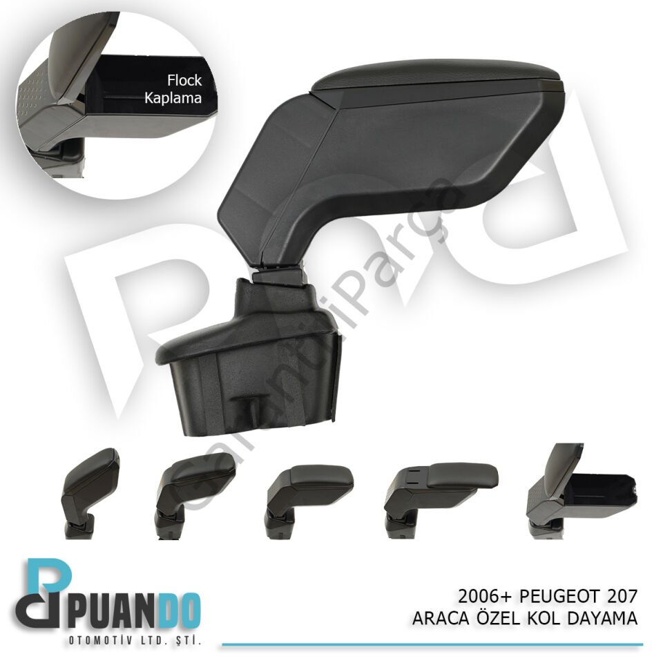 2006+ PEUGEOT 207 ARACA OZEL KOL DAYAMA SIYAH