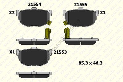KIA Cerato Fren Balatası Arka Kale 21553 140 05-583022FA10